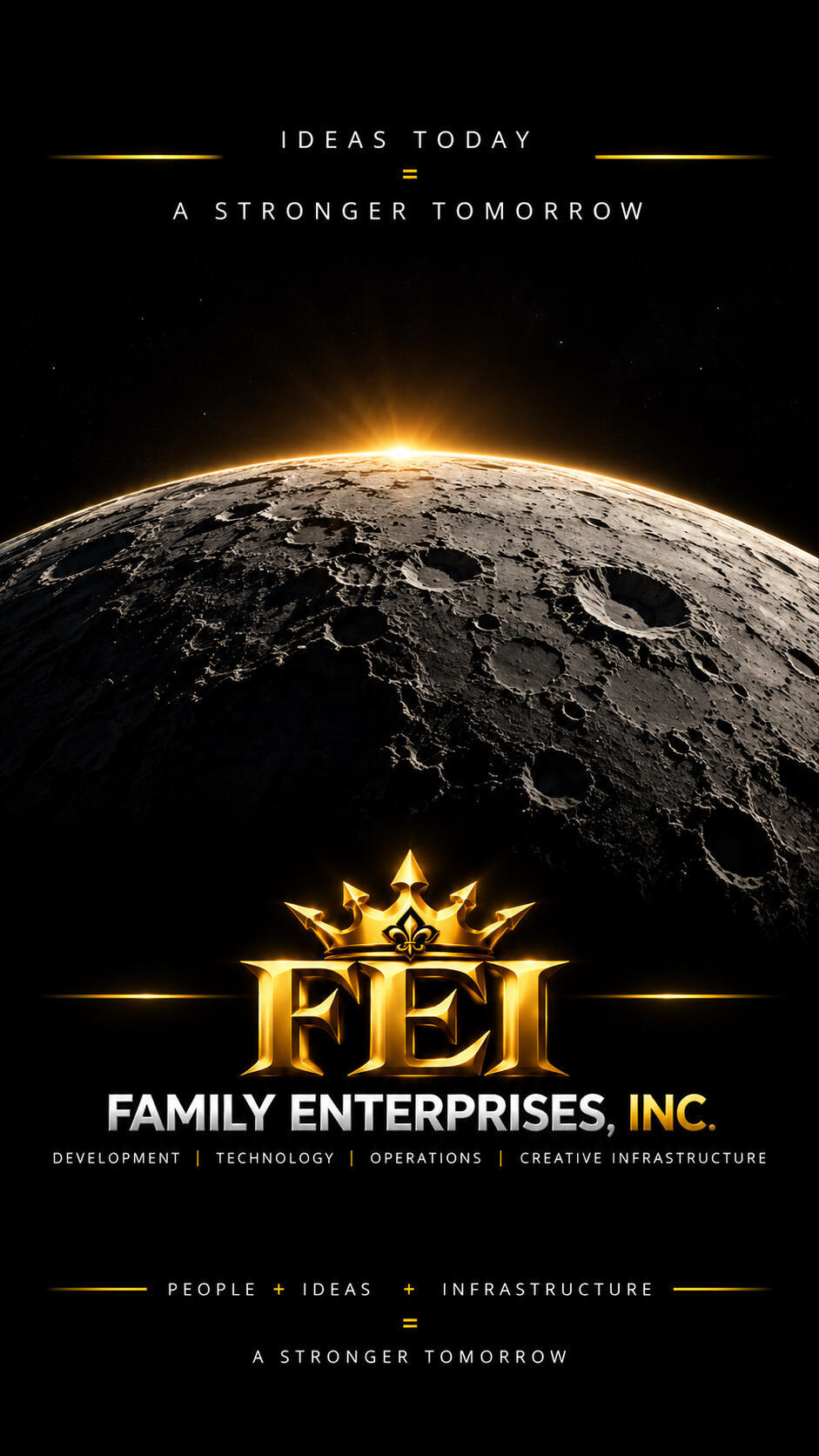 Family Enterprises, Inc. capabilities: real estate development, facilities and asset management, technology and AI-enabled solutions, talent and creative infrastructure, and sustainable community impact.